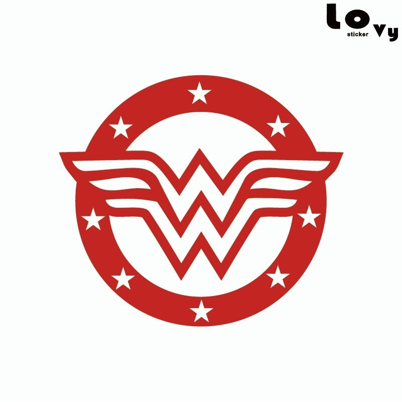 New Brand  80s Super Hero Wonder Woman Wall Sticker laptop sticker Cartoon Vinyl Wall Decal Home Decor