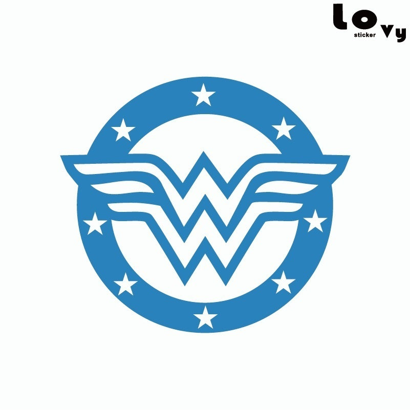 New Brand  80s Super Hero Wonder Woman Wall Sticker laptop sticker Cartoon Vinyl Wall Decal Home Decor