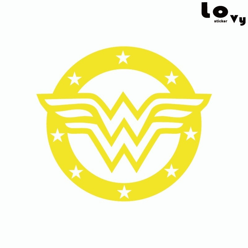 New Brand  80s Super Hero Wonder Woman Wall Sticker laptop sticker Cartoon Vinyl Wall Decal Home Decor