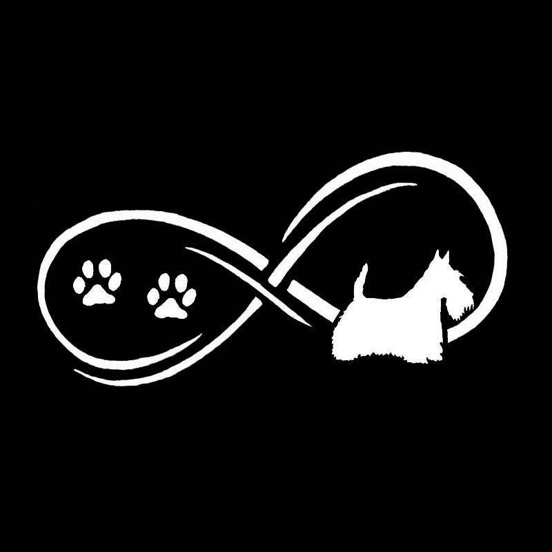 Hot   17*8.4CM Scotty Scottish Terrier Dog Car Stickers Creative Vinyl Decal Car Styling Truck Decoration Black/Silver