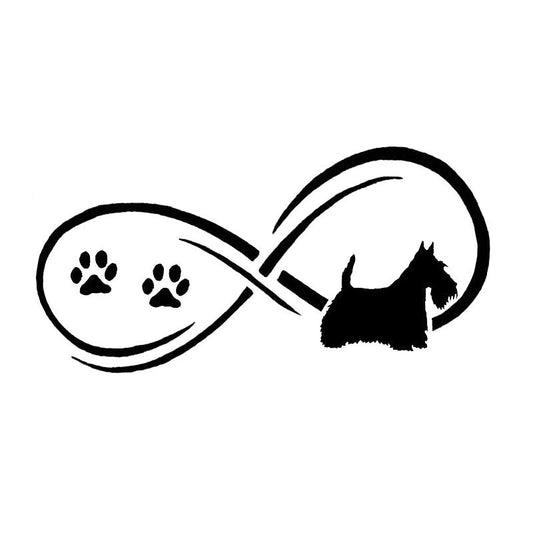 Hot   17*8.4CM Scotty Scottish Terrier Dog Car Stickers Creative Vinyl Decal Car Styling Truck Decoration Black/Silver