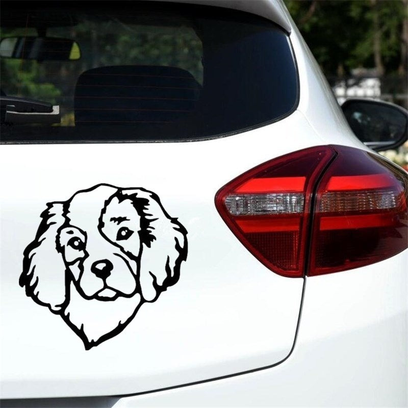 Fashion  12.7*12.7cm Cavalier King Charles Spaniel Dog Pets Vinyl Decal Window Decorative Car Stickers 6 Colors