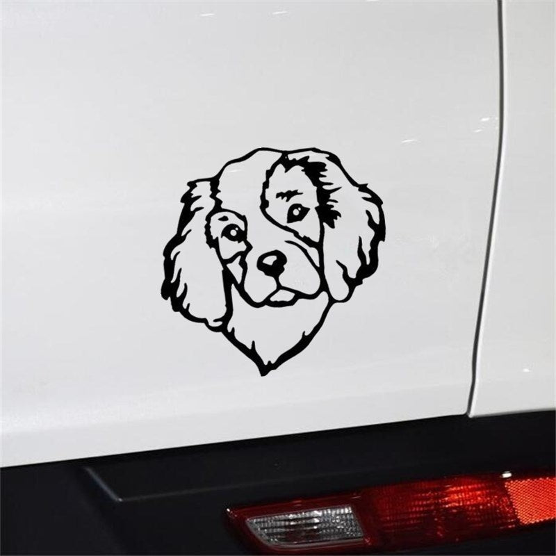 Fashion  12.7*12.7cm Cavalier King Charles Spaniel Dog Pets Vinyl Decal Window Decorative Car Stickers 6 Colors