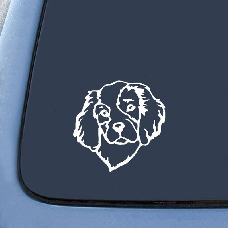 Fashion  12.7*12.7cm Cavalier King Charles Spaniel Dog Pets Vinyl Decal Window Decorative Car Stickers 6 Colors