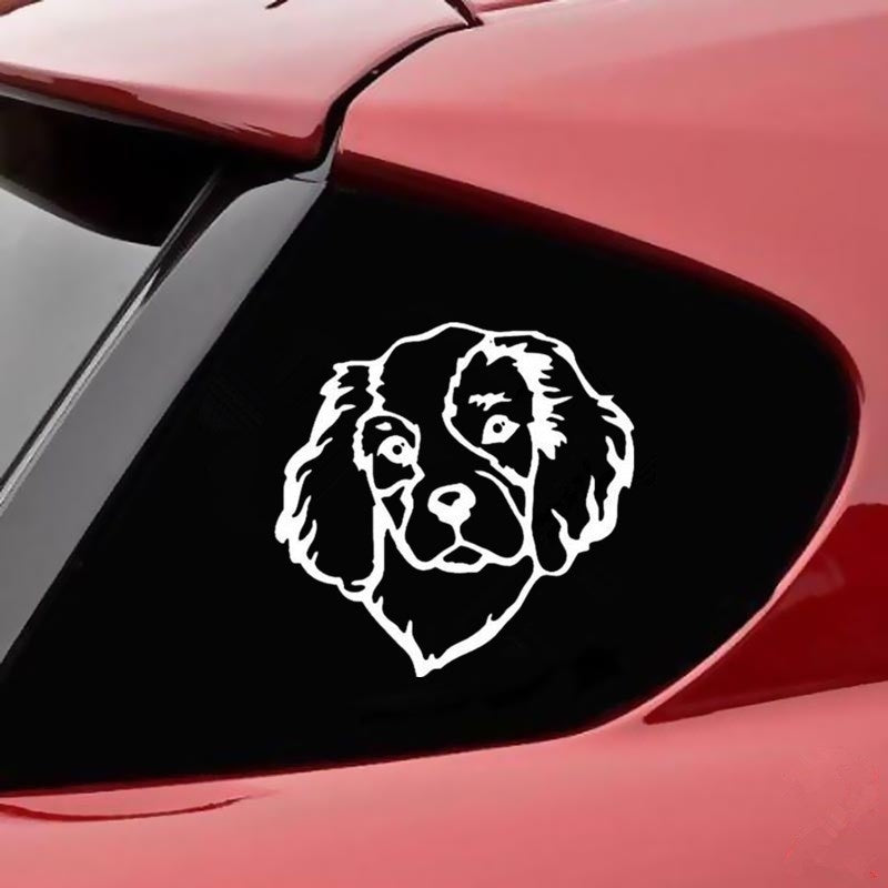 Fashion  12.7*12.7cm Cavalier King Charles Spaniel Dog Pets Vinyl Decal Window Decorative Car Stickers 6 Colors