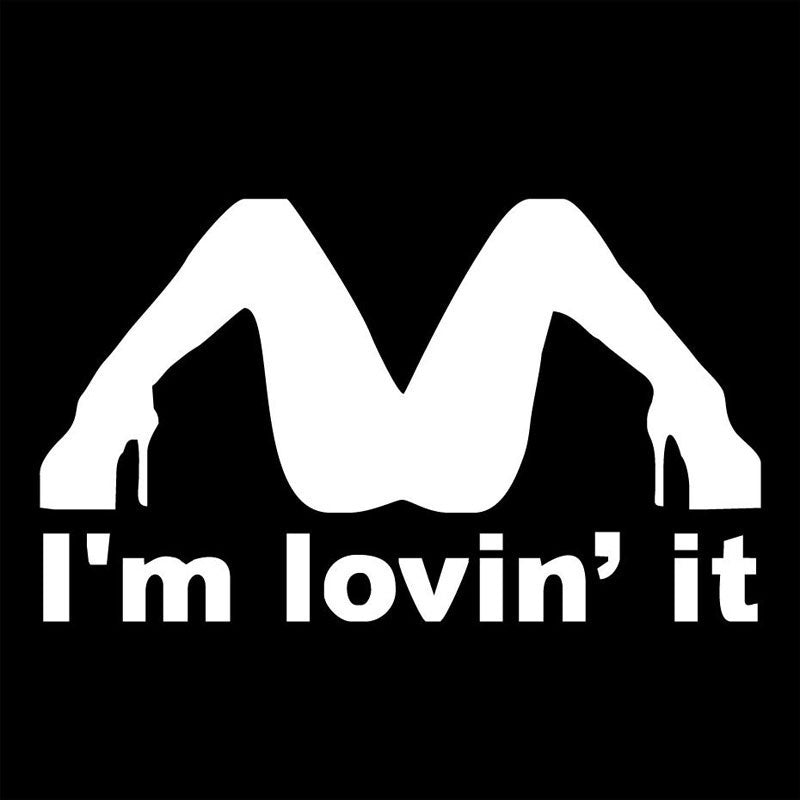 New Brand   21.8CM*12.8CM I'm Lovin It Spread Legs - Vinyl Car Sticker Funny  Girl Stripper Car Stylings And Decals