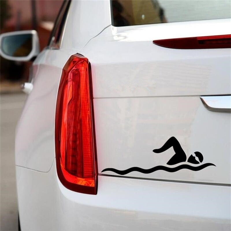 New Fashion  14.5cm*5cm Funny Diving Sport Swimming Car Sticker  Decoration Waterproof Vinyl Decal Car Accessories Decals / Stickers