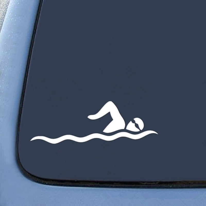 New Fashion  14.5cm*5cm Funny Diving Sport Swimming Car Sticker  Decoration Waterproof Vinyl Decal Car Accessories Decals / Stickers