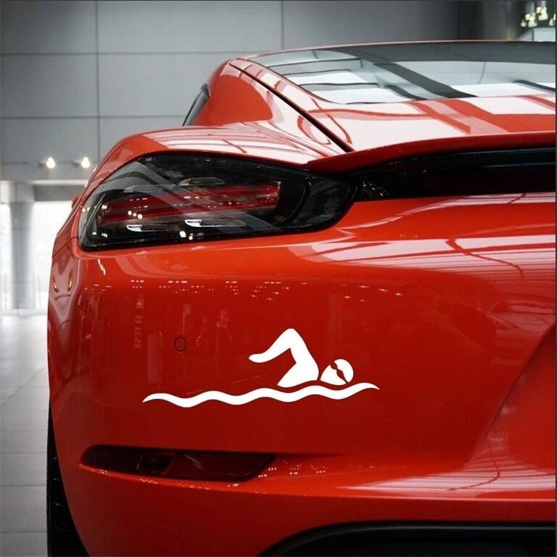 New Fashion  14.5cm*5cm Funny Diving Sport Swimming Car Sticker  Decoration Waterproof Vinyl Decal Car Accessories Decals / Stickers
