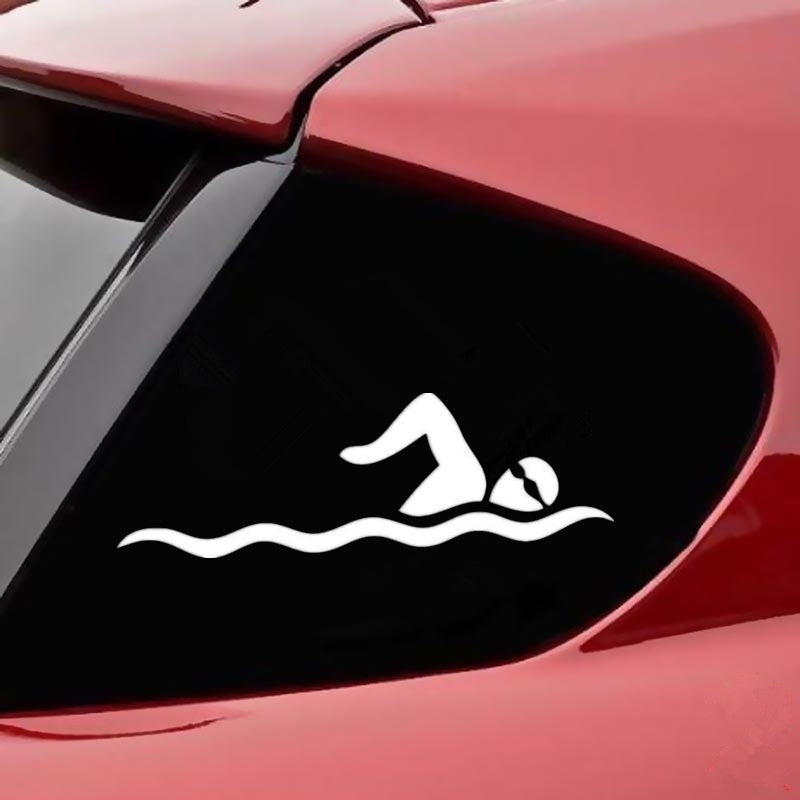 New Fashion  14.5cm*5cm Funny Diving Sport Swimming Car Sticker  Decoration Waterproof Vinyl Decal Car Accessories Decals / Stickers