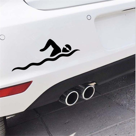 New Fashion  14.5cm*5cm Funny Diving Sport Swimming Car Sticker  Decoration Waterproof Vinyl Decal Car Accessories Decals / Stickers