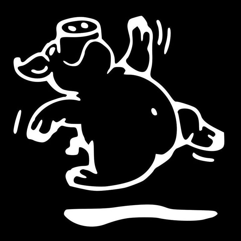 New Brand   15*15CM Funny Car Sticker Running Pig Cute Animal Vinyl Car Styling Motorcycles Decal Black/Silver S1-2759