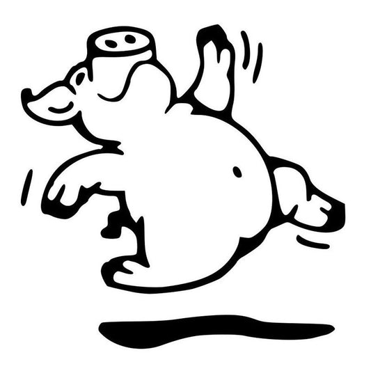 New Brand   15*15CM Funny Car Sticker Running Pig Cute Animal Vinyl Car Styling Motorcycles Decal Black/Silver S1-2759