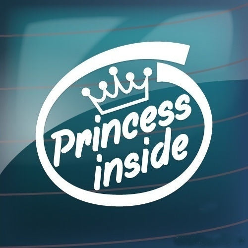 New Brand   English Letters Car Stickers Princess Inside Vinyl Funny Cute Car Bumper Window Decal Removable Auto Decal Car Decoration (Color: White)