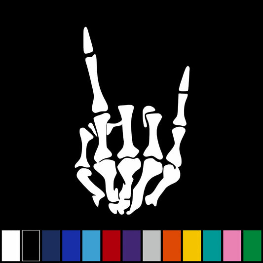 New Hot Skeleton Metal Horns Rock On Vinyl Decal Sticker Funny Car Truck Window Cooler