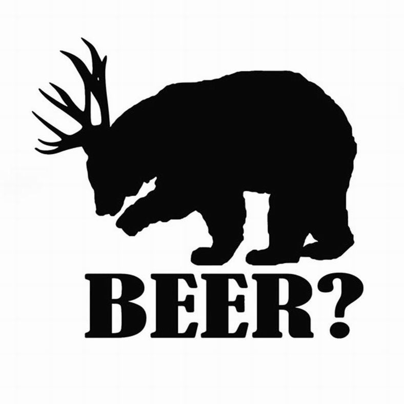 New Fashion   Funny Wall Car Suv Truck Window Bumper Hunting Drink Bear+Deer=Beer? Vinyl  Decal Sticker