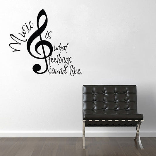 New Hot   Wall Sticker Music Is What Feelings Sound Like Quote Wall Say Quote Home Art Vinyl Wall Paper Sticker Decal Home Room Decor Words Wallpaper