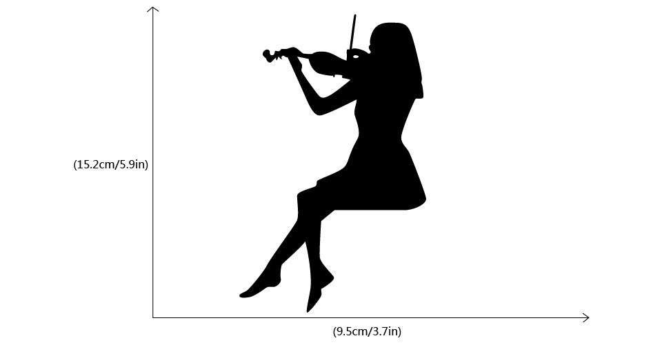 Hot  2 pcs  Woman Playing Violin Silhouette Switch Sticker Classical Music Wall Art Home Decor Music Wall Decal