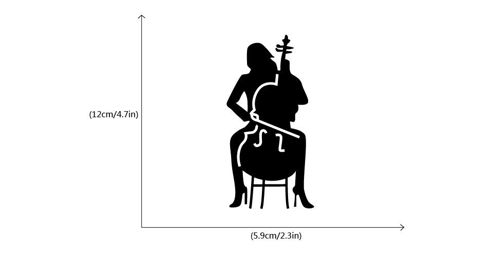 2018 NEW  Cello Player Light Switch Sticker laptop sticker Girl Playing Cello Silhouette Vinyl Wall Sticker Music Wall Art