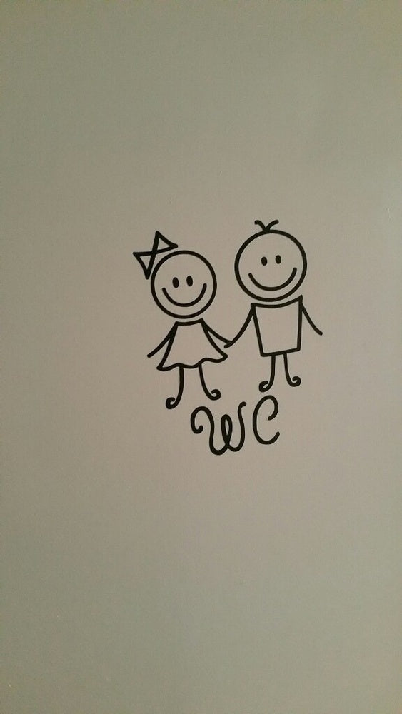 High-quality   Cartoon WC Sticker  Toliet Sticker Art Vinyl Humanoid Doll Wall Sticker