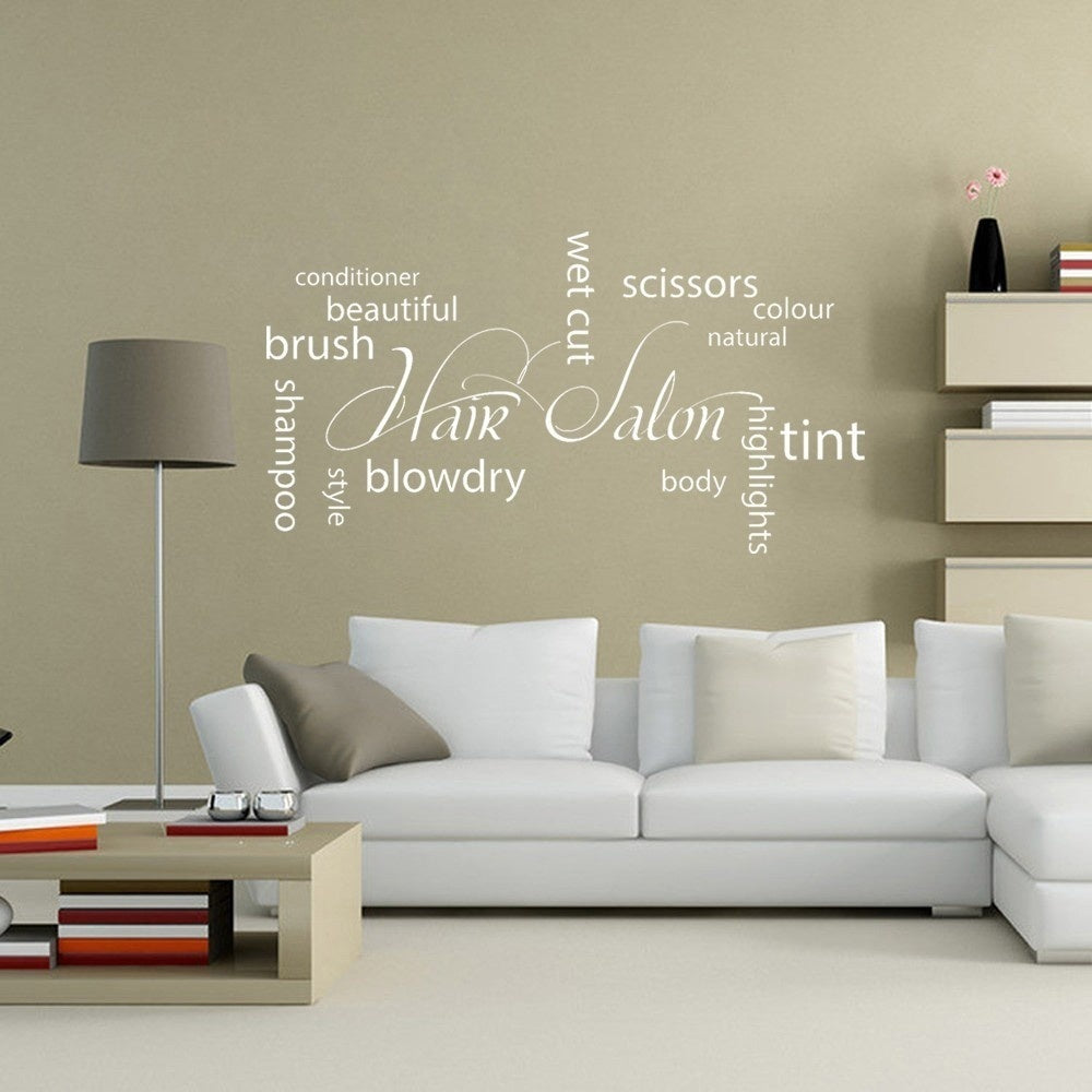 New Fashion  Removable PVC Hair Salon Wall Sticker Window Glasses Sticker