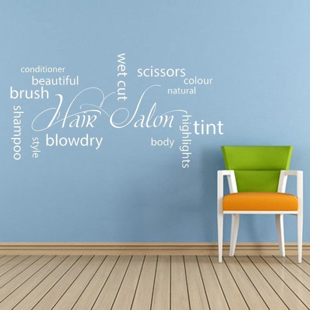 New Fashion  Removable PVC Hair Salon Wall Sticker Window Glasses Sticker