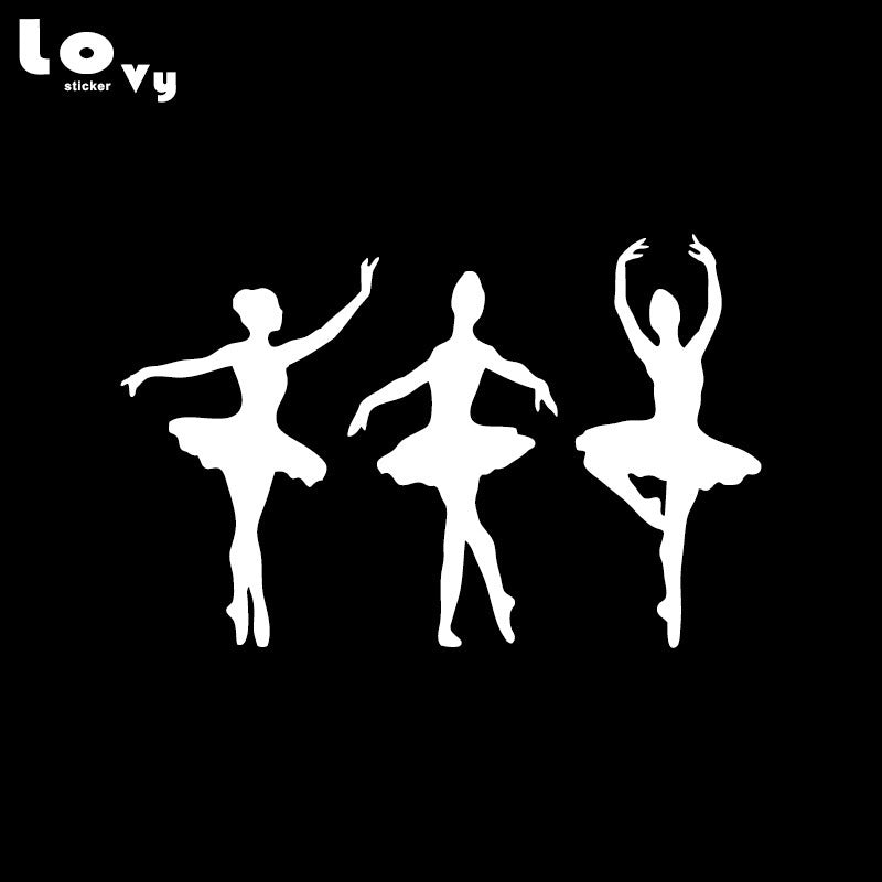 2018 NEW   1 set  Ballerinas Vinyl Light Switch Sticker laptop sticker Ballet Dancer Wall Sticker Home Decor