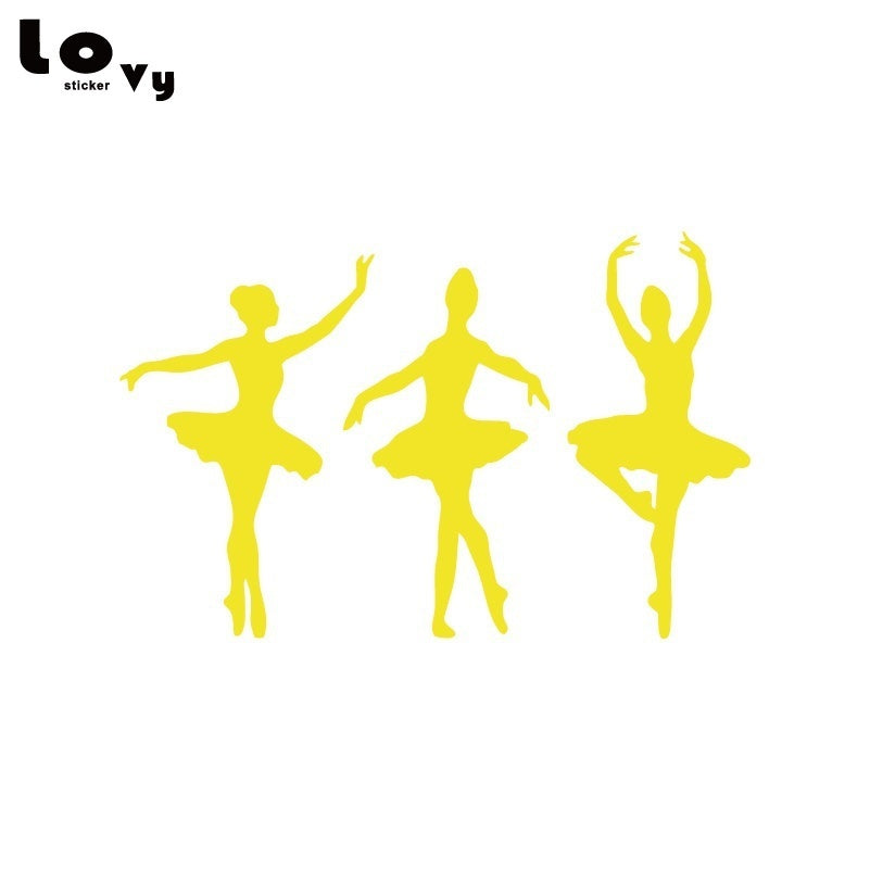 2018 NEW   1 set  Ballerinas Vinyl Light Switch Sticker laptop sticker Ballet Dancer Wall Sticker Home Decor