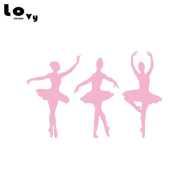 2018 NEW   1 set  Ballerinas Vinyl Light Switch Sticker laptop sticker Ballet Dancer Wall Sticker Home Decor