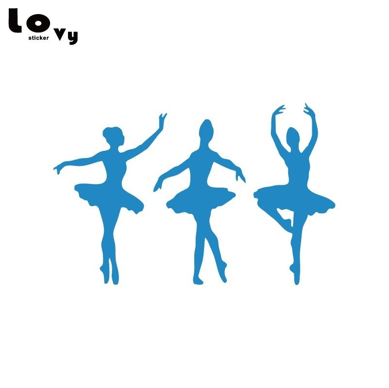 2018 NEW   1 set  Ballerinas Vinyl Light Switch Sticker laptop sticker Ballet Dancer Wall Sticker Home Decor