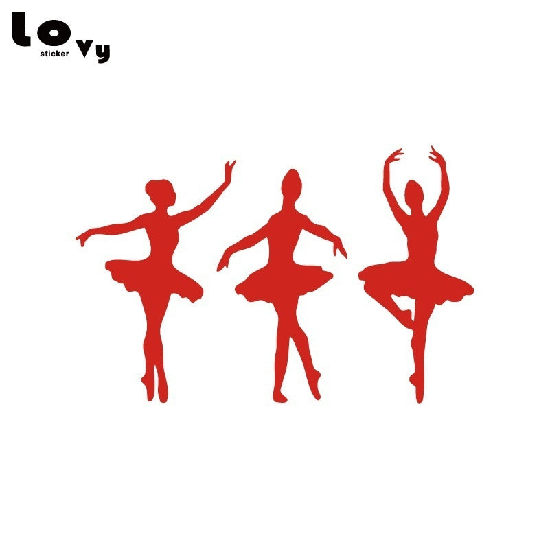 2018 NEW   1 set  Ballerinas Vinyl Light Switch Sticker laptop sticker Ballet Dancer Wall Sticker Home Decor
