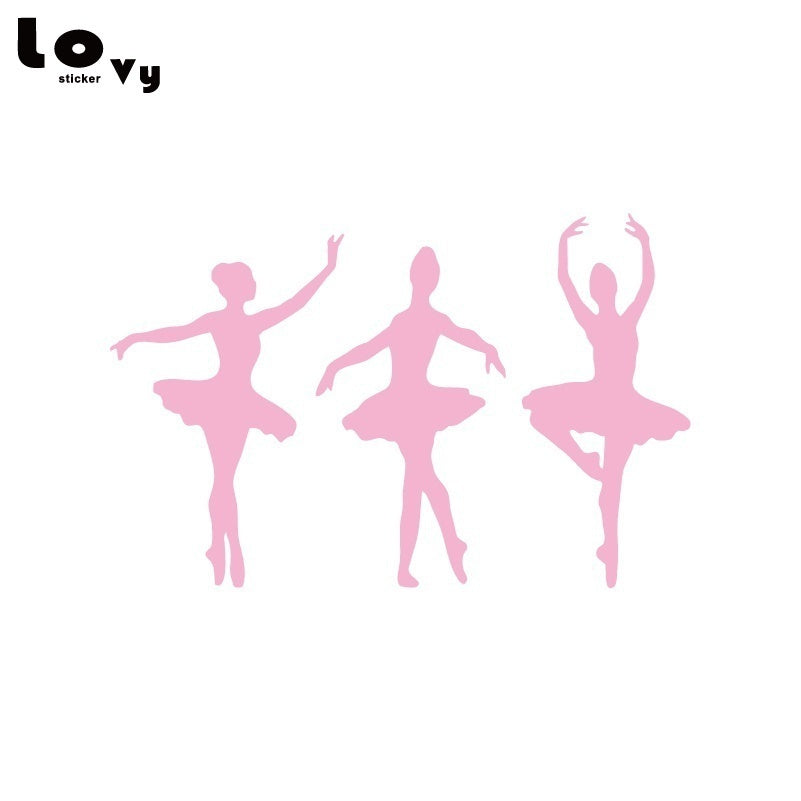 2018 NEW   1 set  Ballerinas Vinyl Light Switch Sticker laptop sticker Ballet Dancer Wall Sticker Home Decor