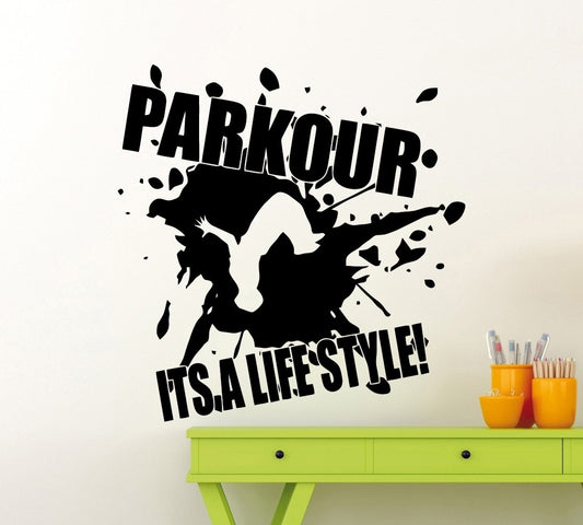 Fashion   Parkour Its a Lifestyle Wall Sticker Street Traceur Sport Vinyl Decal Home Nursery Room Interior Decor Waterproof High Quality Mural