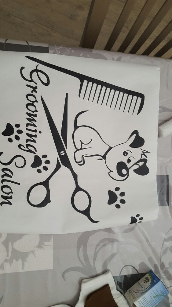Fashion  Wall Decal Grooming Salon Decals Pet Dog Scissor Vinyl Sticker Mural Decor