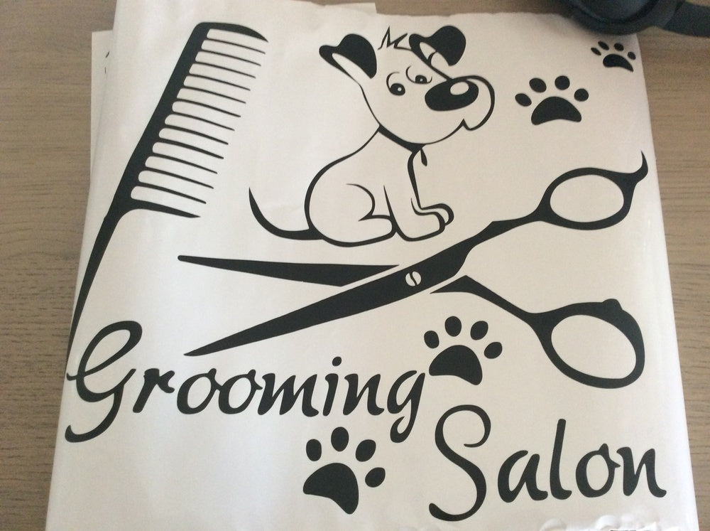Fashion  Wall Decal Grooming Salon Decals Pet Dog Scissor Vinyl Sticker Mural Decor