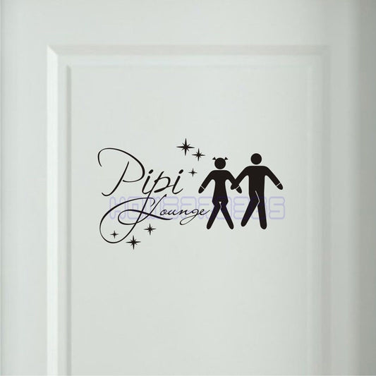 New Brand  Black English Word PiPi Lounge DIY Removable Toliet Sticker Art Vinyl Quote Wall Sticker Decal Mural Home Decoration