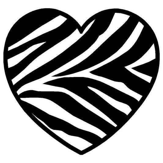 New Fashion 10cm*9.5cm Zebra Print Heart  Vinyl Car-Styling Car Sticker