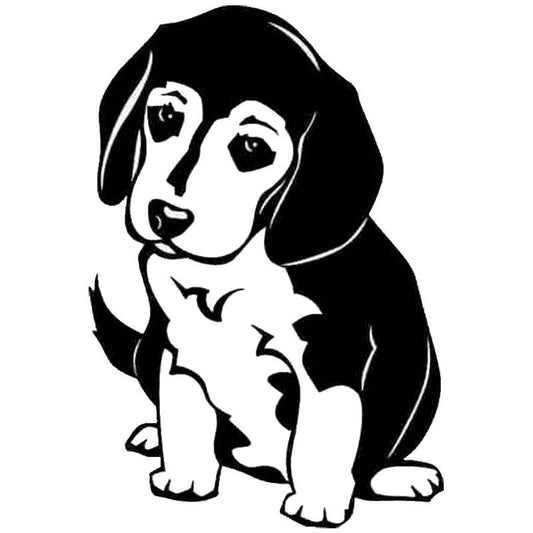 New Hot  10.3*15.2CM Beagle Puppy Dog Vinyl Decal Cute  Car Stickers Car Styling Decoration