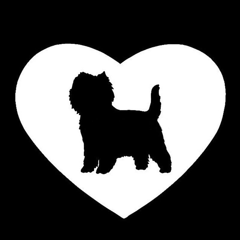 High-quality   14*11.5CM Love Cairn Terrier Dog Car Sticker Cartoon Pet Dog Motorcycle Car Stickers And Decals C2-0029
