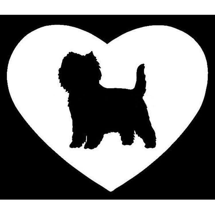 High-quality   14*11.5CM Love Cairn Terrier Dog Car Sticker Cartoon Pet Dog Motorcycle Car Stickers And Decals C2-0029