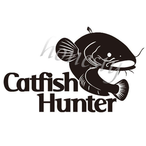 Fashion Catfish Hunter Window Door Car Sticker Laptop Truck Vinyl Decal Stickers Decor