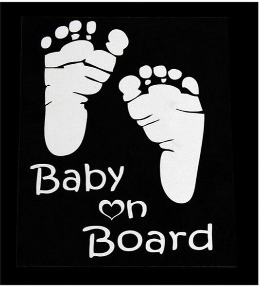 2018 NEW  1pcs Car Stickers Cool Cute Baby on Board Car Styling Motorcycle Sticker Vinyl Decal Waterproof Footprint Car Accessory
