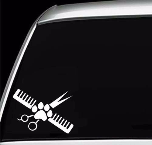 New Fashion    Dog Groomer Pet Salon Spa Car Truck Window Wall Decal Sticker