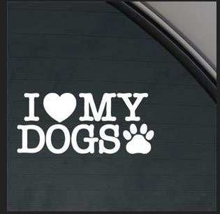 New Fashion  I Love My Dogs Decal Car Truck Bumper Window Sticker