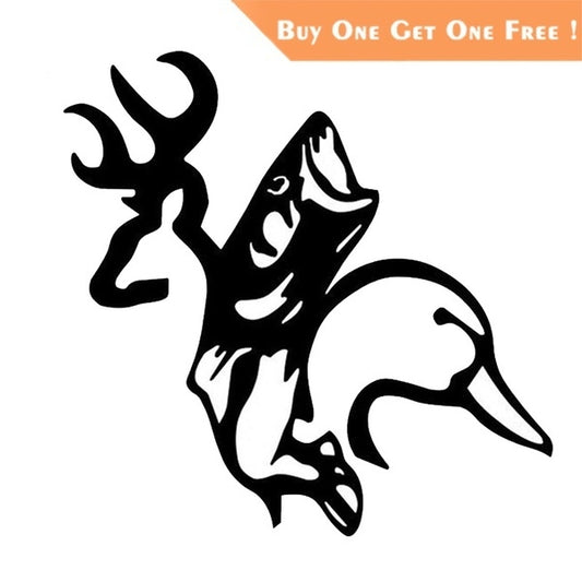 New Brand 11.6*11.5CM Deer Duck Fish Car Sticker Laptop Truck Black Vinyl Decal StickerS Decor Gift