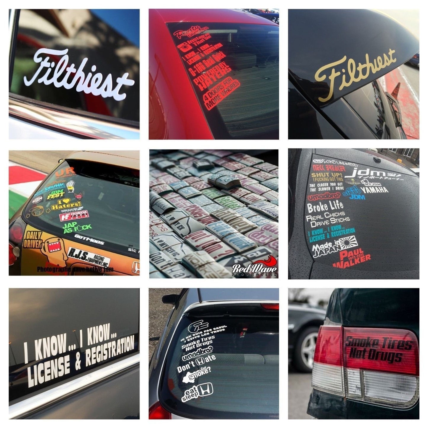 2018 NEW  1Set MEGA LOT 15 RANDOM JDM CAR STICKER DECAL PACK RACING TUNER FUNNY EURO JDM BOOST