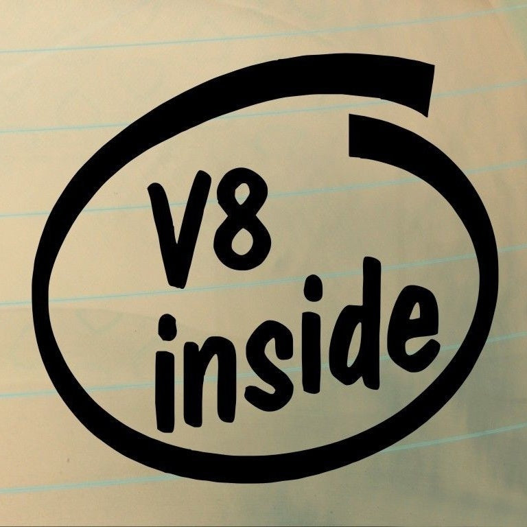 Hot V8 INSIDE Car Van Truck Window Bumper Vinyl Sticker Decal