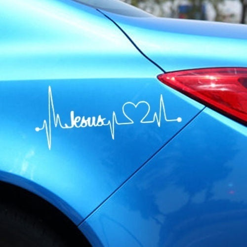 2018 NEW    Car Truck Sticker Jesus Heartbeat Monitor Car Decal Stickers For Car Tailgate