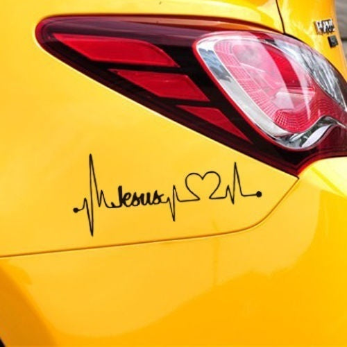 2018 NEW    Car Truck Sticker Jesus Heartbeat Monitor Car Decal Stickers For Car Tailgate