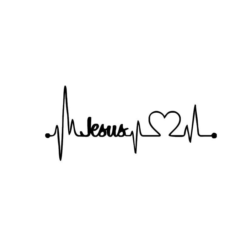 2018 NEW    Car Truck Sticker Jesus Heartbeat Monitor Car Decal Stickers For Car Tailgate